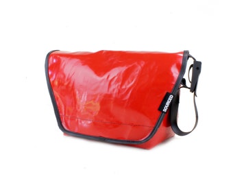 Medium Truck Tarp Messenger Bag | Made from Recycled Truck Tarp | Waterproof Messenger Bag | Cycling Messenger Bag | Recycled Bag