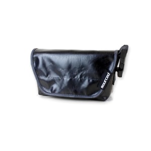 Urban Hands‑Free Handbag #3.16 – Black | 3‑Way Vegan Truck Tarp Satchel, One‑of‑a‑Kind, Upcycled Truck Tarp