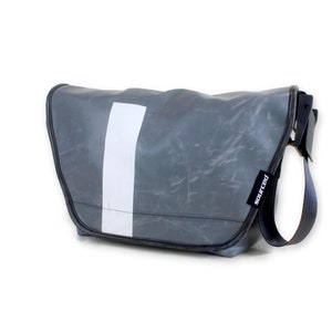 Medium Truck Tarp Messenger Bag | Made from Recycled Truck Tarp | Waterproof Messenger Bag | Cycling Messenger Bag | Recycled Bag