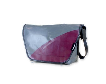 Vrachtwagen Tarp Messenger Bag | Truck Tarp schoudertas | Unieke waterdichte Messenger | Geüpcyclede laptoptas, duurzaam cadeau, vrachtwagenzeiltas