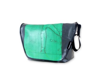 Truck Tarp Messenger Bag | Truck Tarp shoulder bag | Bike Messenger Bag | Upcycled Laptop Bag, Sustainable Gift, Eco friendly