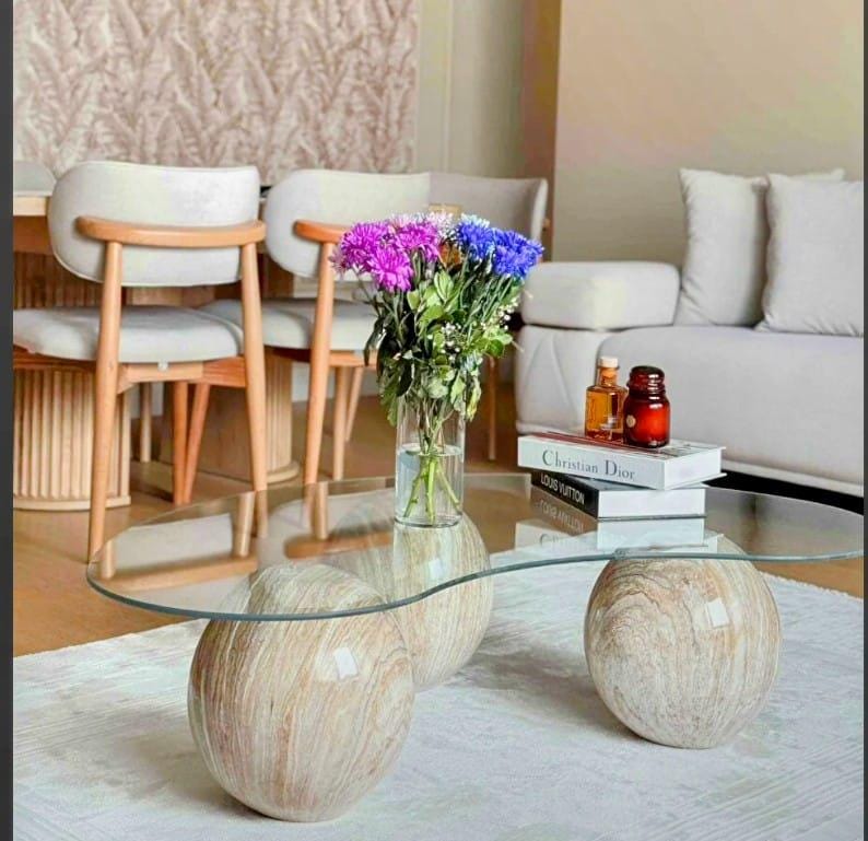 Tavolino Rotondo A Forma Di C, In Legno E Metallo, Per Soggiorno E Camera Da Letto - Facile Da Montare, 60x38 Cm