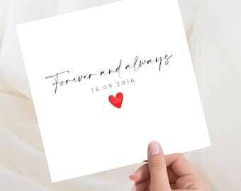 Personalized Anniversary Card, Custom Date, Milestone Keepsake
