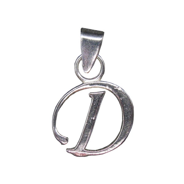 Sterling Silver Pendant Charm Solid Hallmarked 925 Letter D PE001428