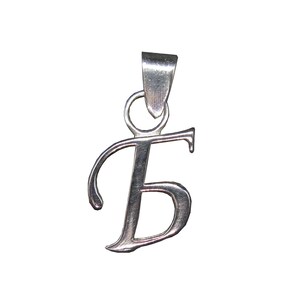 Colgante de plata de ley con sello distintivo 925 Letra B cirílica