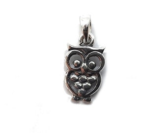 Genuine Sterling Silver Pendant Charm Owl Solid Hallmarked 925