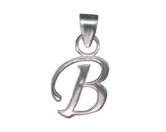 Ciondolo in argento sterling con marchio 925, lettera B