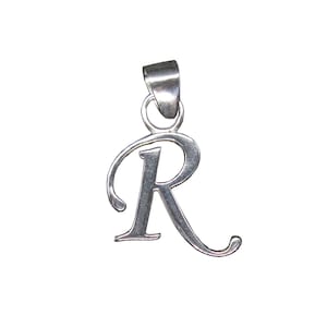 Colgante de plata de ley con sello 925 y letra R
