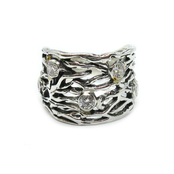 925 Sterling silber ring R001802 mit CZ