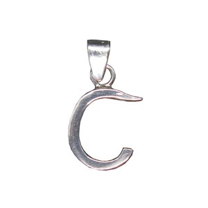 Sterling Silver Pendant Charm Hallmarked 925 Letter C