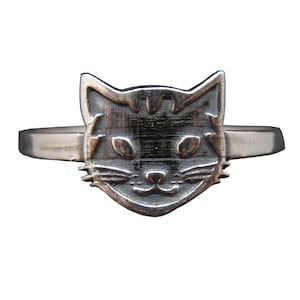 Sterling silver ring Cat solid hallmarked 925 R002146