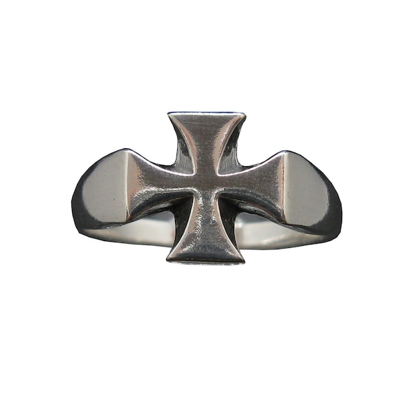 Sterling Silver Men Ring Solid Hallmarked 925 Cross Comfort Fit R002082