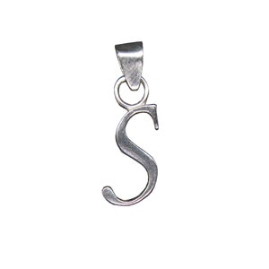 Colgante de plata de ley con sello 925 y letra S