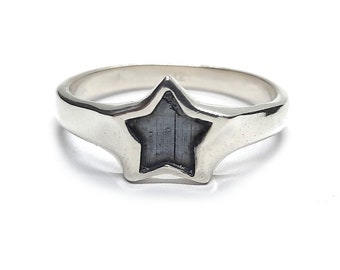 Anello in argento sterling massiccio con marchio di garanzia 925 Star Comfort Fit