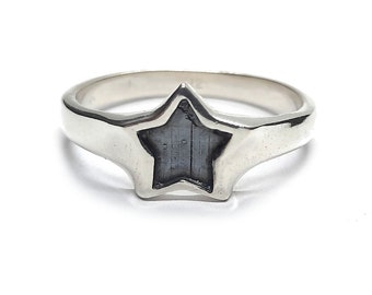 Anillo de plata de ley maciza con sello de contraste 925 Star Comfort Fit