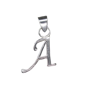 Colgante de plata de ley maciza con sello 925 y letra A