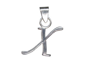 Sterling Silver Pendant Charm Solid Hallmarked 925 Letter X PE001445