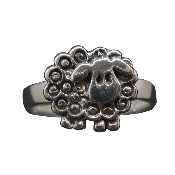 R001522 Bague Argent Massif 925  deux lunes