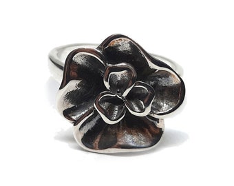 Sterling Silver Ring Flower Genuine Solid Stamped 925