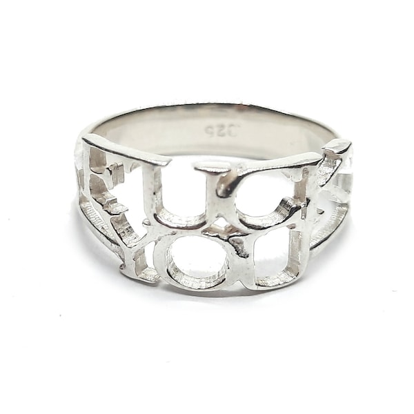 R001018 Bague Argent Massif 925 Cercles