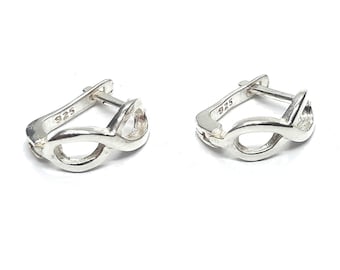 Stylish Sterling Silver Earrings Infinity Genuine Hallmarked 925 Nickel free