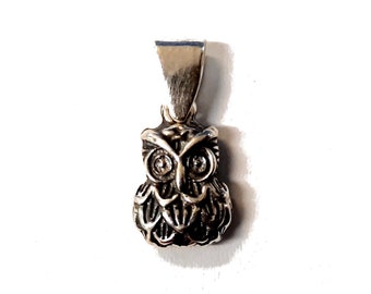 Genuine Sterling Silver Pendant Charm Owl Solid Hallmarked 925