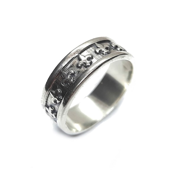 R001018 Bague Argent Massif 925 Cercles