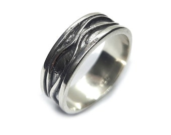 Obrączka ze srebra próby 925, 8 mm, oryginalna, solidna, z puncą probierczą