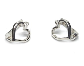 Stylish Sterling Silver Earrings Hearts Genuine Solid Hallmarked 925