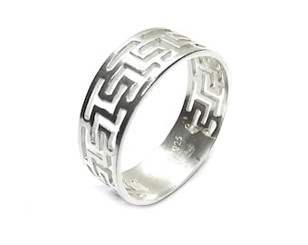 Schlichter Designer Ring Silber 925 Matt Bombiert Ringgröße 58 (18,4 Mm