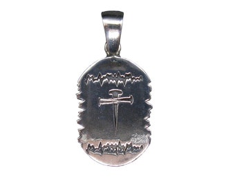 Sterling Silver Pendant Tag Cross Nails Genuine Solid Hallmarked 925 PE001415