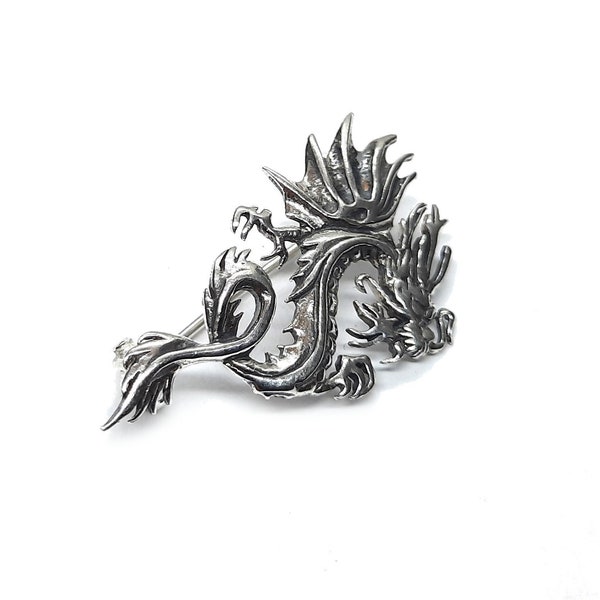 Sterling Zilveren Broche Dragon Echte Solid Hallmarked 925 Nikkelvrij