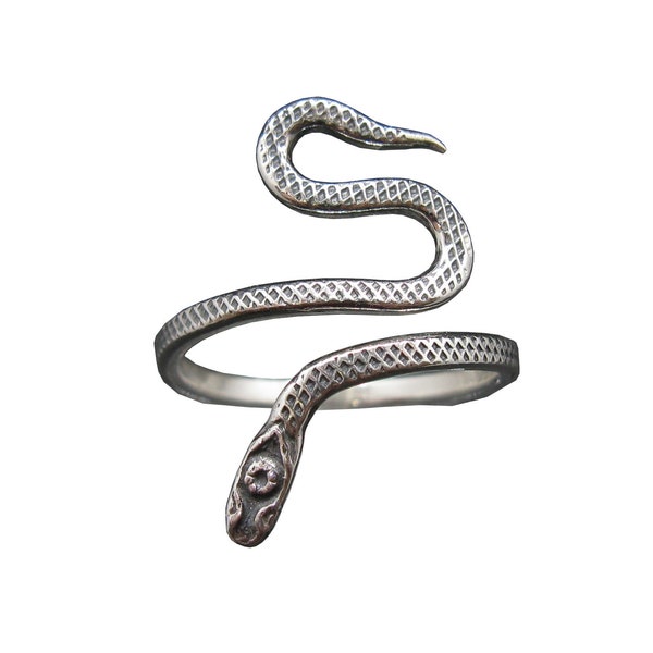 R001325 Bague Argent Massif 925 Serpent