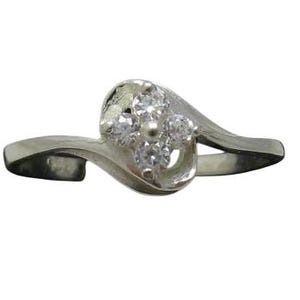 Stylish Sterling Silver Ring With Cubic Zirconia Hallmarked 925 Nickel Free