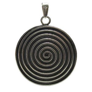 Pingente de prata esterlina espiral sólido estampado 925 sem níquel
