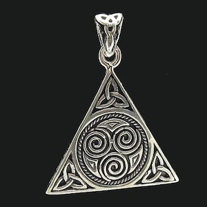 Sterling Silver Celtic Pendant Triquetra Solid Stamped 925 Nickel Free