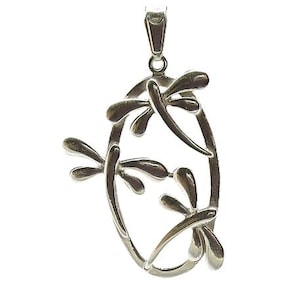 Colgante de plata de ley con libélulas, macizo, 925, sin níquel.