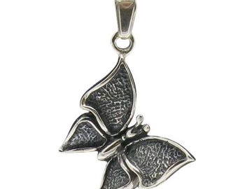 Sterling Silver Butterfly Pendant Solid Stamped 925 Nickel Free
