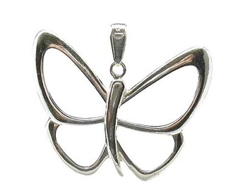 Sterling Silver Butterfly Pendant Stamped 925 Nickel Free