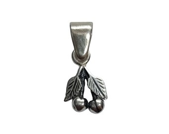 Pendentif en argent sterling, cerises, massif, estampé 925