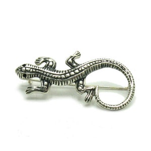 A000038 STERLING SILVER Brooch Solid 925Salamander image 1