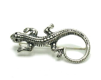 A000038 STERLING SILVER Brooch Solid 925Salamander