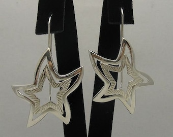 スターリングシルバーイヤリング スター刻印入り 925 ニッケルフリー