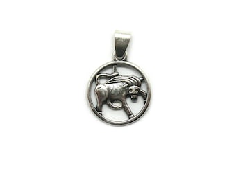 Sterling Silber Anhänger Charm Sternzeichen Stier gestempelt 925