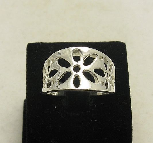 R000897 STYLISH STERLING SILVER RING SOLID 925 FLOWER