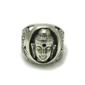 R001437 Bague Argent Massif 925 Buddha image 1