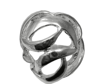 Abstract Sterling Silver Ring: Modern Statement Jewelry