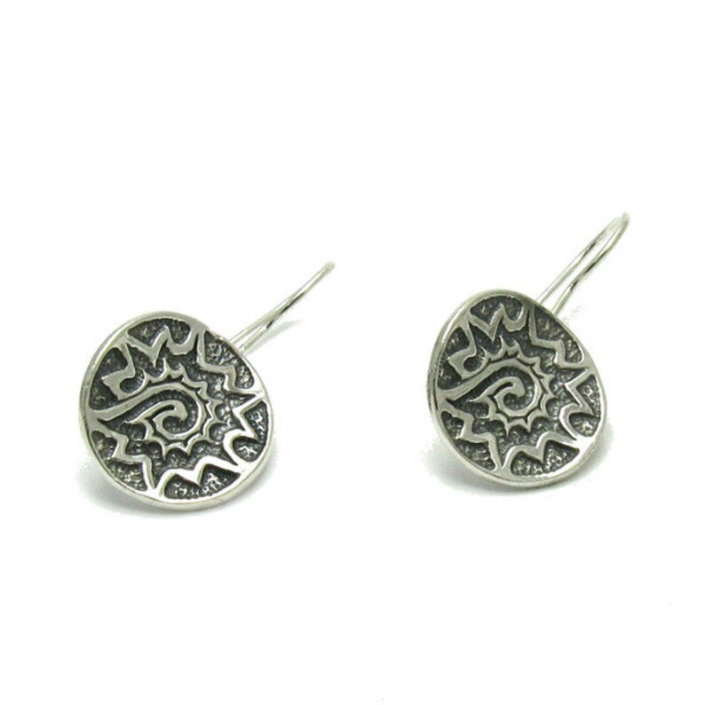 E000504 Boucles d'Oreille Argent Soleil image 1