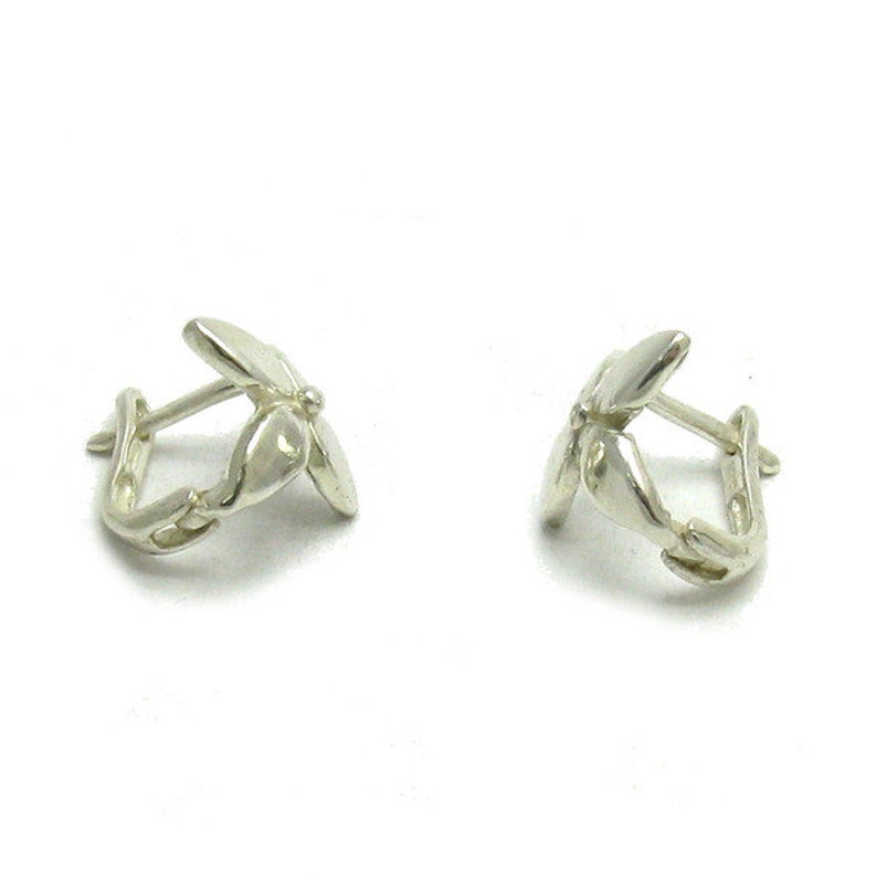 E000525 Boucles d'Oreille Argent Massif 925 Fleurs image 2