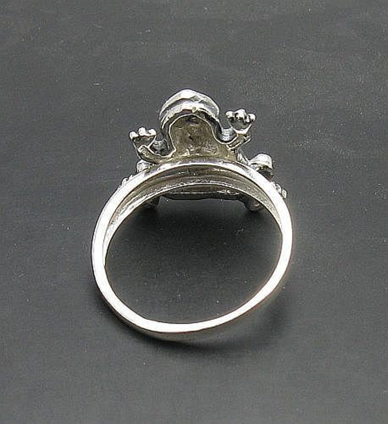 R000799 Sterling Silver Ring Solid 925 Frog image 4